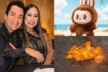 Esposa de Regis Danese bota fogo em Labubu após incêndio em casa -  (crédito: Reprodução/Instagram)