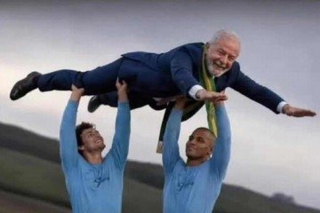 Montagem que circula nas redes sociais mostra o presidente Lula praticando o rope jump -  (crédito: Reprodu&ccedil;&atilde;o Redes Sociais)