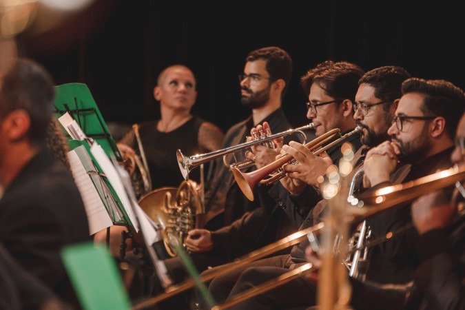 A Orquestra Filarmôrnica de Brasília participa da montagem de Por quem os sinos dobram - (crédito: Bruno Cavalcanti) A Orquestra Filarmôrnica de Brasília participa da montagem de Por quem os sinos dobram - (crédito: Bruno Cavalcanti)