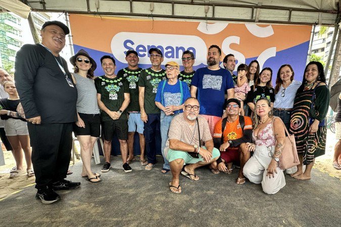 Representantes do Sistema Fecomércio Ceará com o grupo responsável pelo Aquavelas - (crédito: Mila Ferreira) Representantes do Sistema Fecomércio Ceará com o grupo responsável pelo Aquavelas - (crédito: Mila Ferreira)
