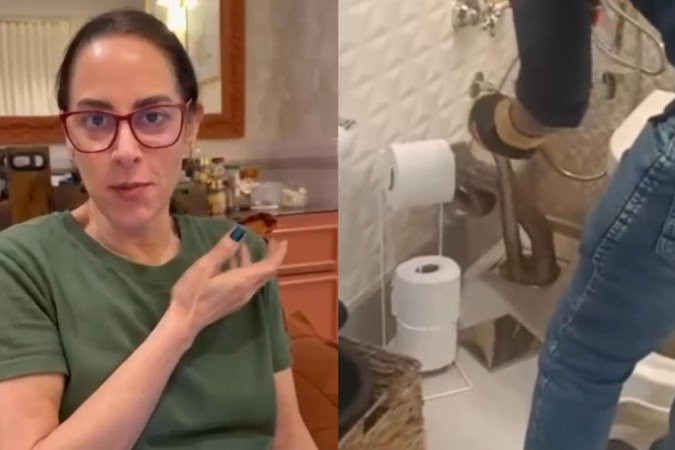 Silvia Abravanel encontra jiboia no ralo de casa e deixa público em pânico - (crédito: Reprodução/Instagram) Silvia Abravanel encontra jiboia no ralo de casa e deixa público em pânico - (crédito: Reprodução/Instagram)