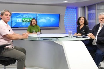 19/06/2026. O empresario Ronaldo Triacca, produtor de vinho e presidente da Expovitis Brasil e Giovana Navarro Santana, produtora de queijo de cabra, s..o os entrevistados do CB Agro. Na bancada Sibele negromonte e Marcelo Agner.
- (crédito: Davi Pereira/CB/D.A Press) 19/06/2026. O empresario Ronaldo Triacca, produtor de vinho e presidente da Expovitis Brasil e Giovana Navarro Santana, produtora de queijo de cabra, s..o os entrevistados do CB Agro. Na bancada Sibele negromonte e Marcelo Agner.
- (crédito: Davi Pereira/CB/D.A Press)