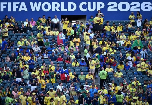 Torcedores de Brasil e Haiti dividem as arquibancadas do Century Link Field, na Filadélfia, palco da partida entre as seleções na Copa do Mundo de 2026 -  (crédito:  AFP)