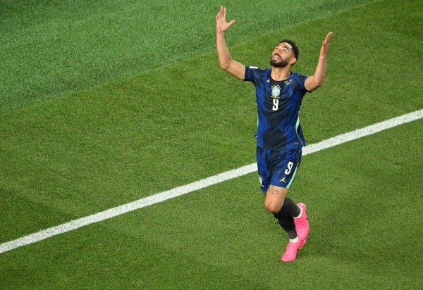 Matheus Cunha fez dois gols na partida na Filadélfia -  (crédito: Angela Weiss/AFP)