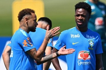 Juntos, Neymar e Vinicius Junior disputaram 16 partidas, entre 2019 e 2023 - (crédito: Mauro Pimentel/AFP) Juntos, Neymar e Vinicius Junior disputaram 16 partidas, entre 2019 e 2023 - (crédito: Mauro Pimentel/AFP)