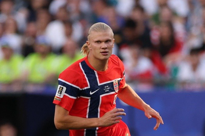 Erling Haaland #9 of Norway during the FIFA World Cup 2026 Group I match between Iraq and Norway at Boston Stadium on June 16, 2026 in Foxborough, Massachusetts.   