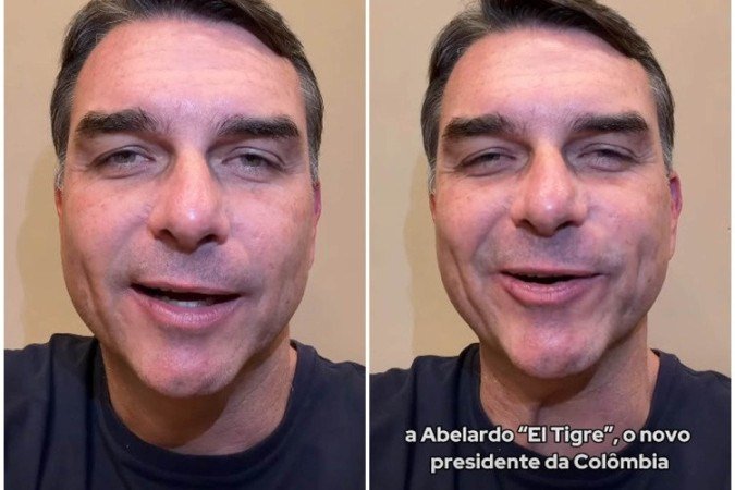 Pelas redes sociais, o presidenciável, filho do ex-presidente Jair Bolsonaro (PL), gravou um vídeo para parabenizar o colombiano - (crédito: Reprodução/Instagram/@flaviobolsonaro) Pelas redes sociais, o presidenciável, filho do ex-presidente Jair Bolsonaro (PL), gravou um vídeo para parabenizar o colombiano - (crédito: Reprodução/Instagram/@flaviobolsonaro)