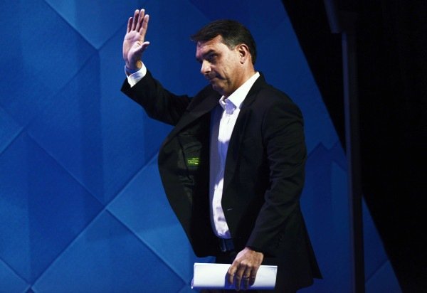 O senador Flávio Bolsonaro foi indicado como sucessor pelo pai após a prisão do ex-presidente por tentativa de golpe de Estado em 2025 -  (crédito: Minervino Júnior/CB/D.A.Press)