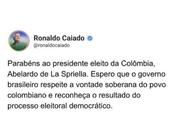 Caiado propõe uma atuação mais próxima com novo governo