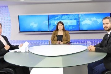  23/06/2026. Rodrigo Trindade*, juiz auxiliar da presid&ecirc;ncia do Conselho Superior da Justi&ccedil;a do Trabalho, &eacute; o entrevistado do CB.Poder. Na bancada: Ana Maria Campos e Ronayre Nunes -  (crédito:  Davi Pereira/CB/D.A Press)