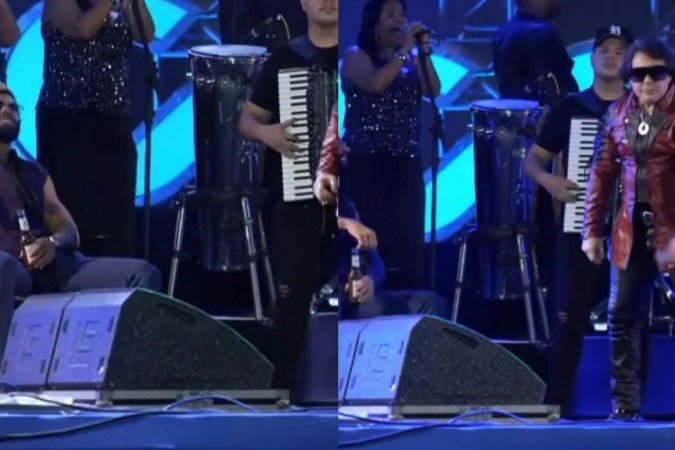 Gusttavo Lima 'invade' show da Calcinha Preta, senta em cadeira e momento viraliza - (crédito: Reprodução/Instagram) Gusttavo Lima 'invade' show da Calcinha Preta, senta em cadeira e momento viraliza - (crédito: Reprodução/Instagram)