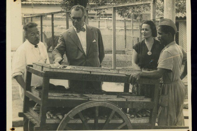 Com Aracy no Zoológico da Quinta da Boa Vista, na capital fluminense, em 1955