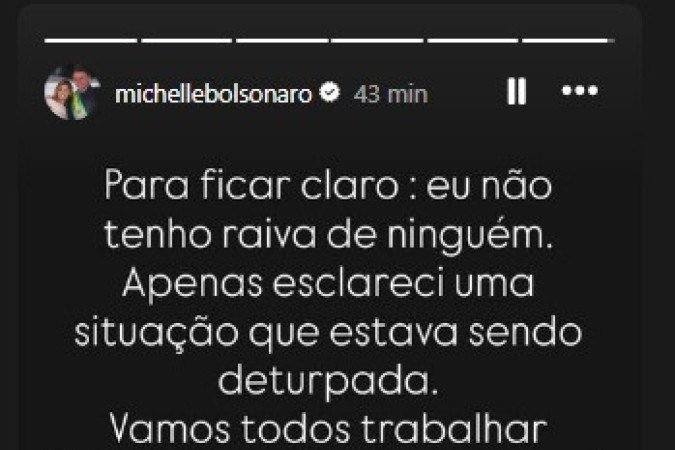 Publicação de Michelle Bolsonaro