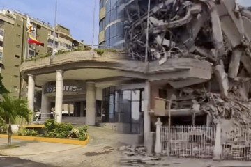 Imagens de antes e depois obtidas com satélites mostram devastação deixada pelos terremotos na Venezuela -  (crédito: BBC Geral)