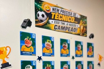 'Trazer o clima da Copa para dentro da unidade, transformando os nossos bebês em protagonistas dessa brincadeira, foi uma forma de criar uma lembrança afetiva para os pais e tornar esse momento um pouco mais leve' -  (crédito: Foto: Divulgação/Hospital Brasília)