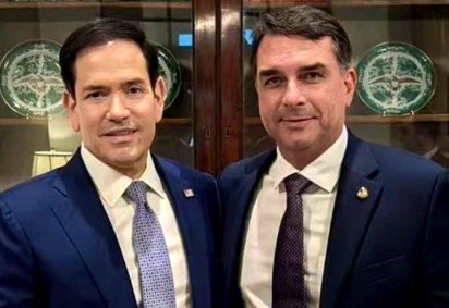  Secretário Marco Rubio e Flávio Bolsonaro -  (crédito: Redes Sociais) - Secretário Marco Rubio e Flávio Bolsonaro -  (crédito: Redes Sociais)