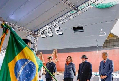 Presidente Lula durante a inauguração de uma fragata em Santa Catarina -  (crédito: Ricardo Stuckert/PR)
