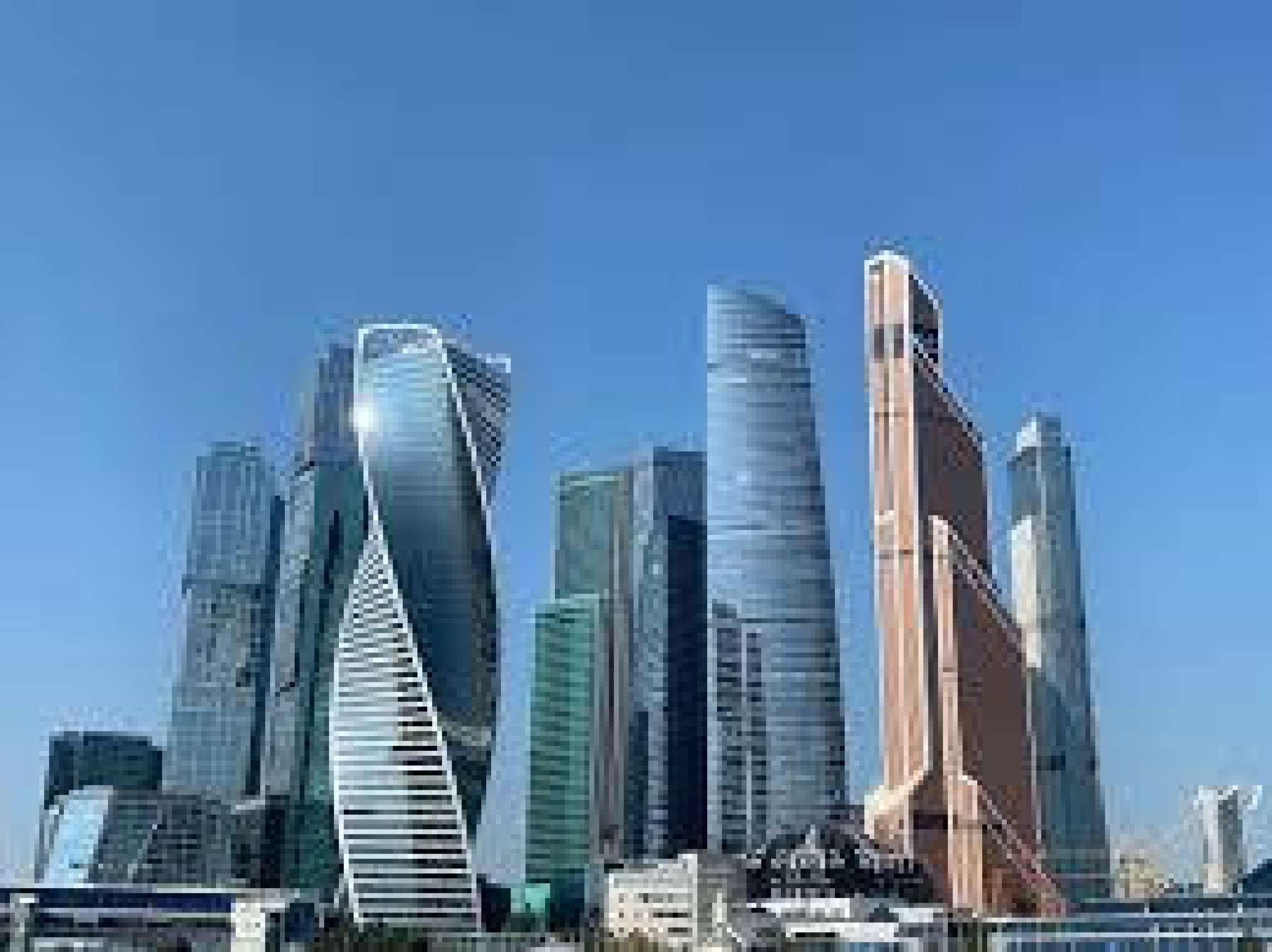 A foto mostra o centro financeiro de Moscou, conhecido como Moscow International Business Center (Moscow-City) de dia 