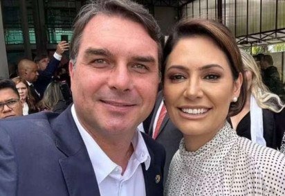 Flavio e Michelle estão no centro de uma disputa sobre quem carregará o estandarte dos Bolsonaro na política -  (crédito: Redes sociais)
