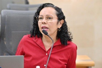 Deputada estadual Divaneide Basílio durante sessão legislativa -  (crédito: João Gilberto/ALRN)
