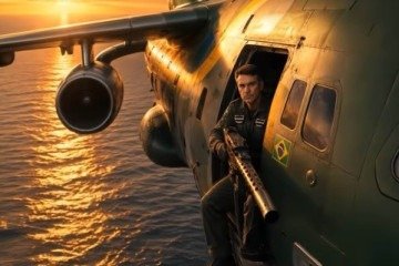 Flávio utilizou IA para divulgar vídeo em que aparece como artilheiro que ataca barcos de facções criminosas -  (crédito: Reprodução/Instagram pessoal)