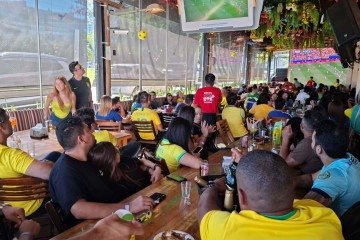 Bar Quintal da tia Sandra durante partida Brasil x Japão -  (crédito: Francisco Artur de Lima)