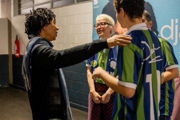 Djavan recebeu Vittorio no camarim com carinho e atenção. -  (crédito: Foto: Nina Quintana)