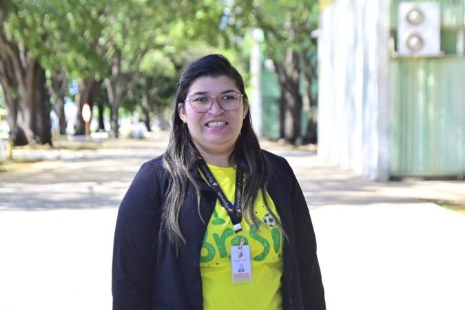  Maria Jaqueline da Silva Alecrim acredita que o Brasil ir&aacute; ganhar de 4 a 0 no jogo contra o Jap&atilde;o