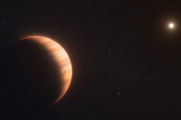 O exoplaneta WD 1856 b tem o tamanho aproximado de Júpiter, sendo cerca de sete vezes maior que a anã branca que orbita - (crédito: Divulgação/Nasa) O exoplaneta WD 1856 b tem o tamanho aproximado de Júpiter, sendo cerca de sete vezes maior que a anã branca que orbita - (crédito: Divulgação/Nasa)