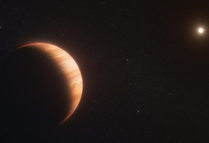 O exoplaneta WD 1856 b tem o tamanho aproximado de Júpiter, sendo cerca de sete vezes maior que a anã branca que orbita -  (crédito: Divulgação/Nasa) -O exoplaneta WD 1856 b tem o tamanho aproximado de Júpiter, sendo cerca de sete vezes maior que a anã branca que orbita -  (crédito: Divulgação/Nasa)