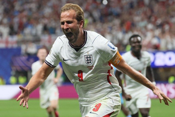 Kane marca duas vezes, classifica a Inglaterra e passa Pelé em Copas - (crédito: Odd ANDERSEN / AFP) ) Kane marca duas vezes, classifica a Inglaterra e passa Pelé em Copas - (crédito: Odd ANDERSEN / AFP) )