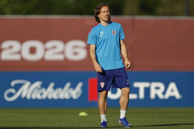 Luka Modric #10 of Croatia looks on during a training session one day ahead of the FIFA World Cup 2026 Group L match between Panama and Croatia at Toronto Stadium on June 22, 2026 in Toronto, Ontario.