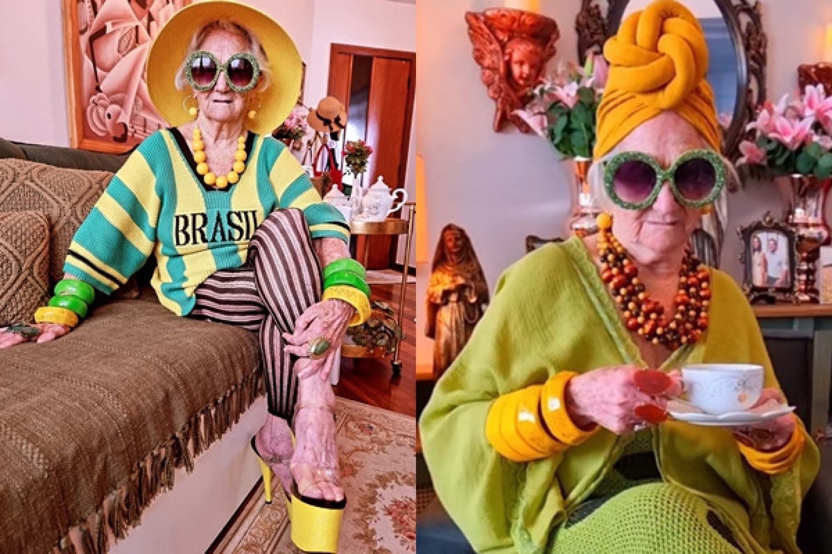 Aos 85 anos, vovó viraliza com looks da Copa e conquista a internet