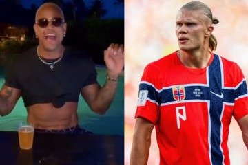 Léo Santana confronta Haalang e manda recado ao atacante da Noruega - (crédito: Reprodução/Instagram) Léo Santana confronta Haalang e manda recado ao atacante da Noruega - (crédito: Reprodução/Instagram)