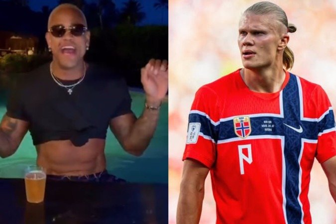 Léo Santana confronta Haalang e manda recado ao atacante da Noruega - (crédito: Reprodução/Instagram) Léo Santana confronta Haalang e manda recado ao atacante da Noruega - (crédito: Reprodução/Instagram)