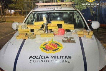 Droga foi apreendida em fardos de farinha - (crédito: PMDF/Divulgação) Droga foi apreendida em fardos de farinha - (crédito: PMDF/Divulgação)