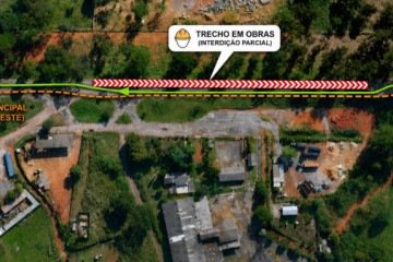 Os motoristas que utilizam essa via serão redirecionados para um desvio principal sinalizado no sentido leste, que circunda a área de intervenção -  (crédito: Divulgação: DER-DF)