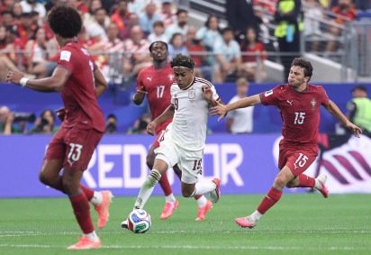 Nesta segunda-feira (6/7) a Espanha conseguiu vencer o Clássico Ibérico contra Portugal por 1 a 0 e garantiu classificação às quartas de final da Copa do Mundo 2026 -  (crédito:  AFP) -Nesta segunda-feira (6/7) a Espanha conseguiu vencer o Clássico Ibérico contra Portugal por 1 a 0 e garantiu classificação às quartas de final da Copa do Mundo 2026 -  (crédito:  AFP)