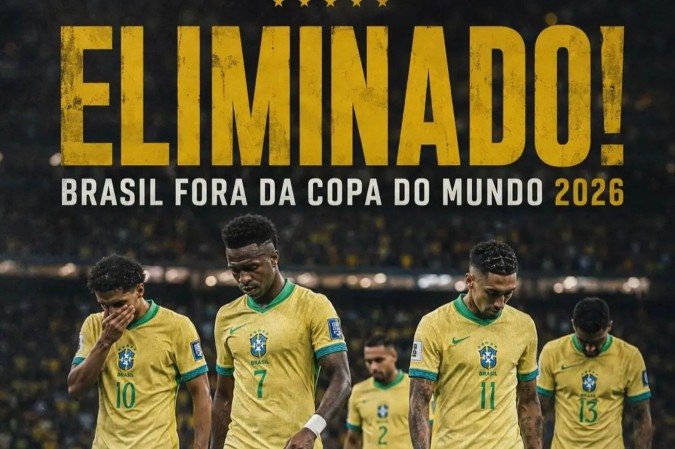 Seleção Brasileira eliminada - (crédito: Reprodução Internet) Seleção Brasileira eliminada - (crédito: Reprodução Internet)