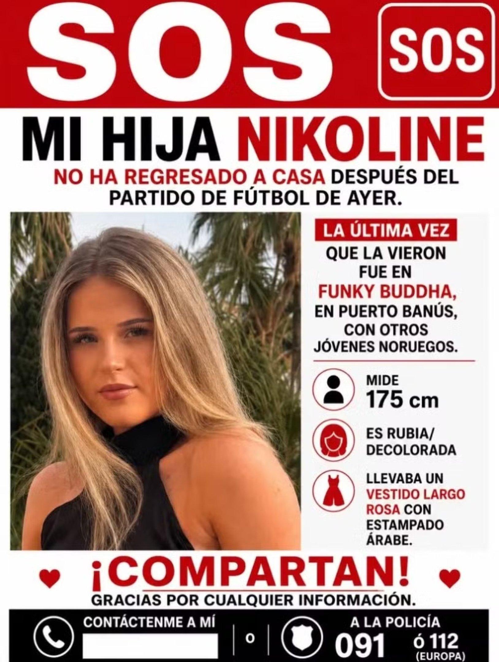 A jovem deveria retornar à Noruega nesta segunda-feira (6/7)