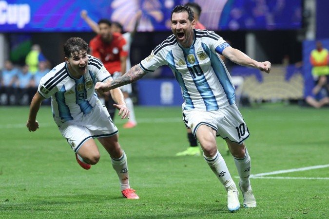 Argentina de Lionel Messi lidera a prefer&ecirc;ncia da torcida brasileira na reta final da Copa do Mundo de 2026 -  (crédito: Thomas Coex/AFP)