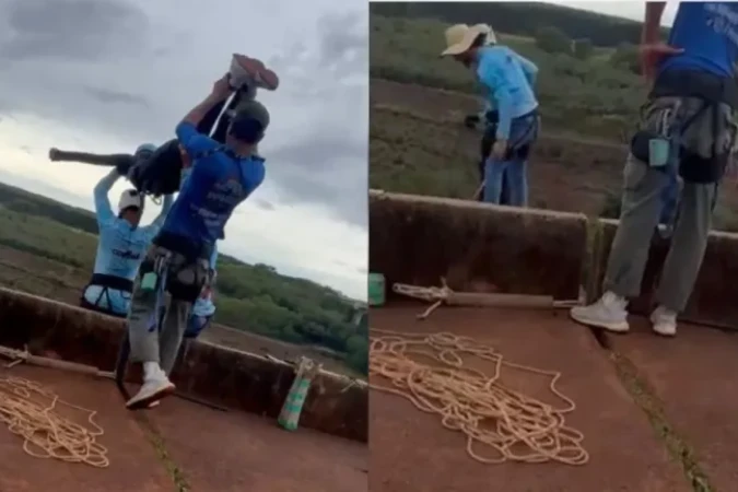 Morte em rope jump - (crédito: Reprodução / Redes sociais) Morte em rope jump - (crédito: Reprodução / Redes sociais)