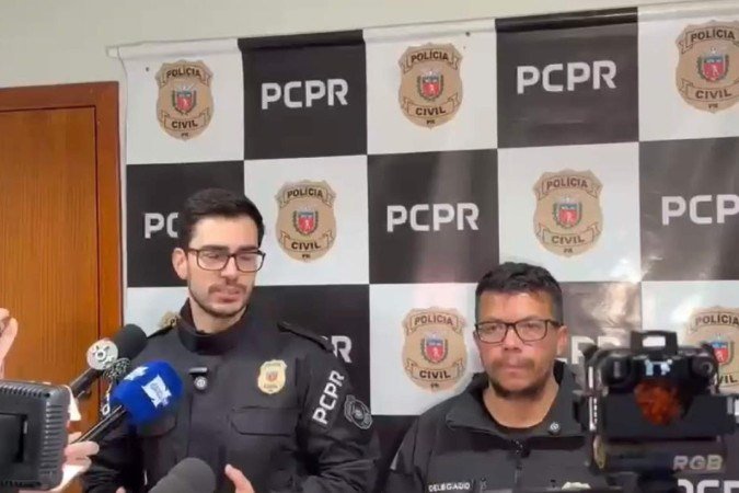Os delegados da PCPR Ricardo Moraes e Anderson Andrei durante coletiva de imprensa nesta quinta-feira (9/7) - (crédito: Divulgação) Os delegados da PCPR Ricardo Moraes e Anderson Andrei durante coletiva de imprensa nesta quinta-feira (9/7) - (crédito: Divulgação)