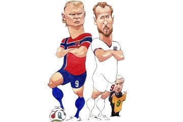 Erling Braut Haaland e Harry Kane vão opor estilos diferentes de camisas nove especializados em colocar a bola na rede - (crédito: Kleber Sales/CB/D.A. Press) Erling Braut Haaland e Harry Kane vão opor estilos diferentes de camisas nove especializados em colocar a bola na rede - (crédito: Kleber Sales/CB/D.A. Press)