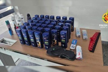 A lista de itens subtra&iacute;dos inclu&iacute;a 40 frascos de shampoo, produtos de higiene pessoal e cosm&eacute;ticos, al&eacute;m de amaciante de roupas, um par de chinelos e um rodo -  (crédito: Divulga&ccedil;&atilde;o/PMDF)