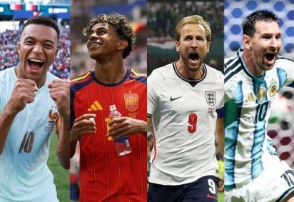 Mbappé, Yamal, Kane e Messi. Astros das seleções que estarão nas semifinais de campeãs na Copa do Mundo -  (crédito: Fotos: Divulgação FFF, SEFutbol, England e AFA)
