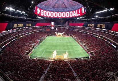 Mercedes-Benz Stadium recebeu sete jogos da Copa do Mundo e fechará a participação com Inglaterra x Argentina -  (crédito: Divulgação)