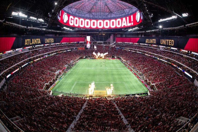 Mercedes-Benz Stadium recebeu sete jogos da Copa do Mundo e fechará a participação com Inglaterra x Argentina -  (crédito: Divulgação)