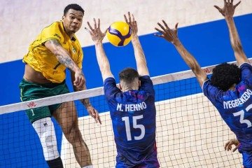 Brasil bate França e estreia com vitória na terceira semana da VNL -  (crédito: Volleyball World / Divulgação.)