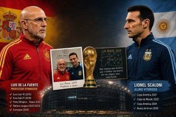 Luis de la Fuente foi professor de Lionel Scaloni no curso de treinadores da Real Federação Espanhola: técnicos vieram da base da Espanha e da Argentina - (crédito: CB.DA Press) Luis de la Fuente foi professor de Lionel Scaloni no curso de treinadores da Real Federação Espanhola: técnicos vieram da base da Espanha e da Argentina - (crédito: CB.DA Press)